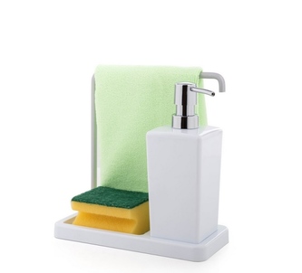 Dávkovač na mýdlo se stojánkem bílý 21x10x20cm