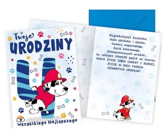 Karnet B6 Urodziny 4 pies strażak
