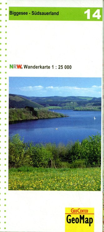 Biggesee - Südsauerland 1:25.000 Blatt 14, topographische Wanderkarte NRW