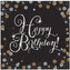 Papírové party ubrousky Luxus Gold Happy Birthday 16 ks