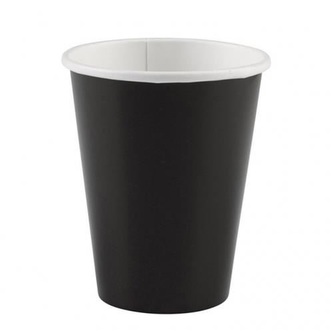 Papírové kelímky černé 8 ks