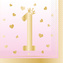 Papírové ubrousky Ombre - 1st Birthday - růžové 16 ks