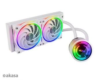 AKASA chladič CPU SOHO 240 Dawn Edition, Dual radiator liquid CPU cooler ARGB LED, White