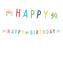 Party nápis Rainbow Confetti - Happy Birthday 80 - 180 x 14 cm