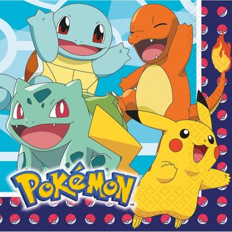 Pokémon ubrousky 16 ks 33 cm x 33 cm Amscan