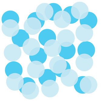 Papírové konfety kolečka světle modré a modré 22g