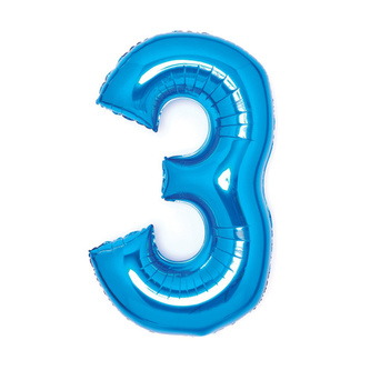 Foliová číslice - modrá 3 - 66 cm