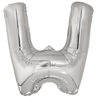 Foliové písmeno W stříbrné 100 cm - Amscan