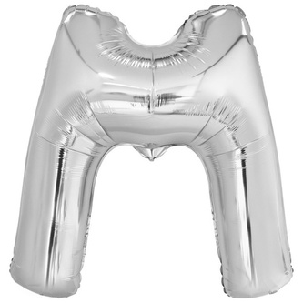 Foliové písmeno M stříbrné 100 cm - Amscan