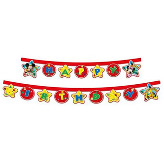 Party nápis Mickey Playful Happy Birthday 220 cm