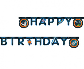 Narozeninový nápis Vesmír - Rocket Space - Happy Birthday