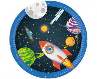 EKO Papírové talíře Vesmír - Rocket Space 23 cm - 8 ks
