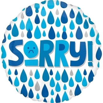 Foliový balonek kapky - Sorry 43 cm
