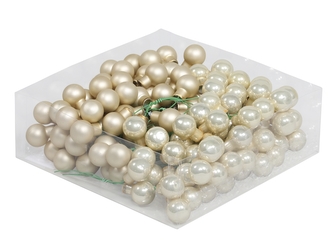 Skleněné baňky champagne 2 cm, sada 144 ks