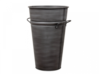 Plechový květináč starostříbrný 41x24 cm