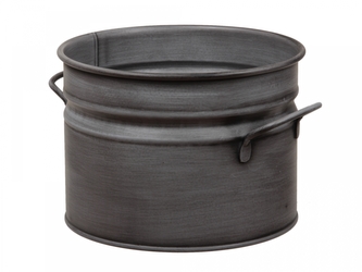 Plechový květináč starostříbrný 16x18 cm