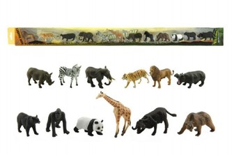 Zvířátka safari ZOO plast 6cm 12ks v tubě 7x78x4cm