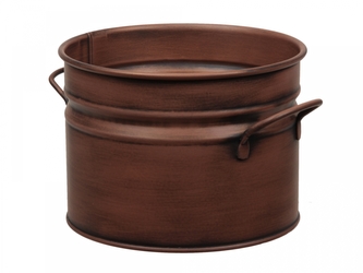 Plechový květináč staroměděný 16x18 cm