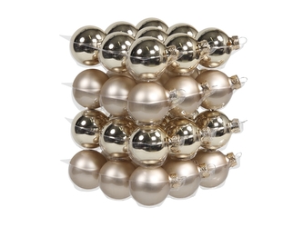 Skleněné baňky autumn blonde 4 cm, sada 36 ks