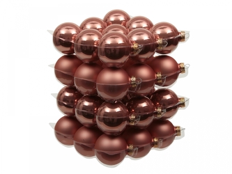 Skleněné baňky coral 4 cm, sada 36 ks