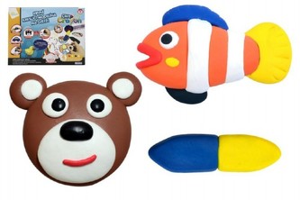 Kreslící modelína  Clay Crayon 4 barvy + omalovánky a doplňky v krabici 26x20x5cm