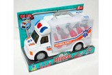 Auto kamion ambulance s příslušenstvím 9ks plast 32cm na baterie se světlem se zvukem