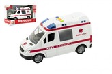 Auto ambulance plast 20cm na baterie se zvukem se světlem v krabici 27x16x11cm