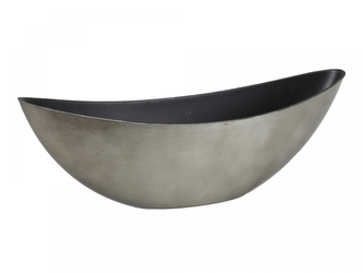 Žulově zelený plastový květináč loďka 13x12,5x39 cm