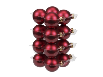 Skleněné baňky červené matné 5,7 cm, sada 16 ks