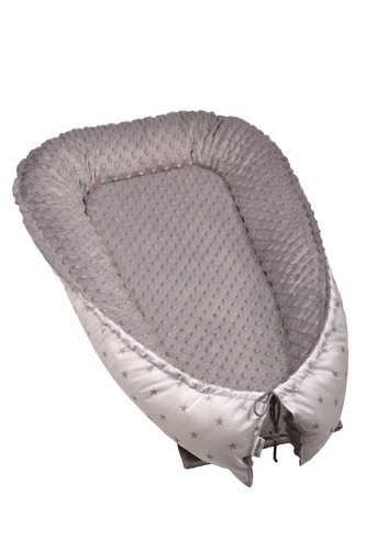 Hnízdečko pro miminko MINKY, white / grey stars