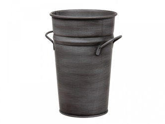 Plechový květináč starostříbrný 21x13 cm