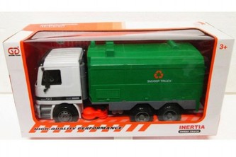 Auto kamion popeláři plast 34cm volný chod v krabici 41x21x16cm