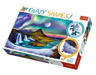 Puzzle: Polární záře nad Islandem / 600 dílků Crazy Shapes