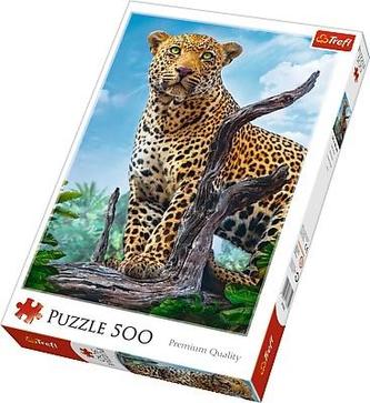 Puzzle Divoký Leopard 500 dílků 34x48cm v krabici 40x27x4,5cm