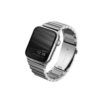 UNIQ Strova článkový ocelový řemínek Apple Watch 45/44/42 mm stříbrný