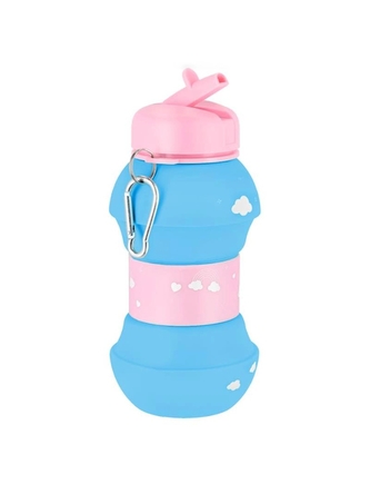 Spokey - CORT Skládací silikonová láhev modro-růžová 520 ml Spokey - CORT Skládací silikonová láhev modro-růžová 520 ml