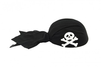 Šátek pirátský s lebkou plast 22cm karneval