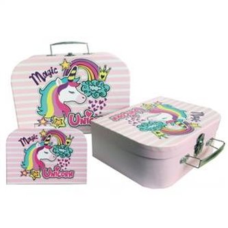 Zestaw 3 kuferków unicorn jednorożec