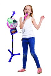 Kidi Superstar růžový mikrofon s efekty 8v1 1,35m plast na baterie v krabici 37x40x14cm