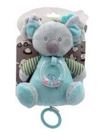 Medvěd koala chrastítko plyš 19cm závěs na post./koč. nat. hrací strojek zelený na kartě v sáčku 0+