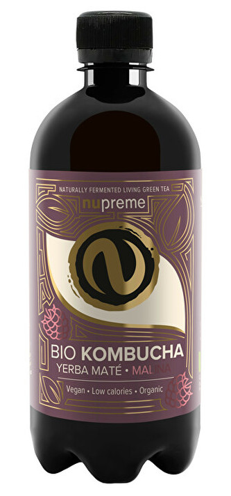 Nupreme Kombucha Yerba Maté malina BIO 400 ml