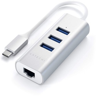 Satechi 2-IN-1 USB-C hub stříbrný