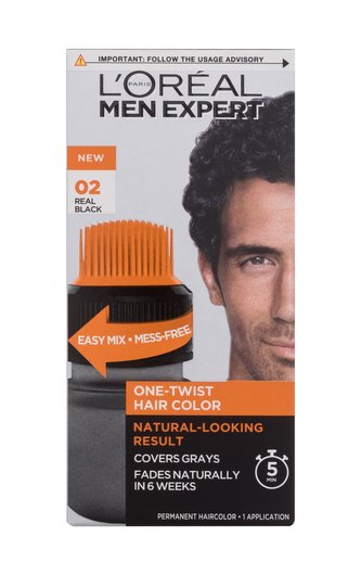 L'Oréal Paris Men Expert Barva na vlasy One-Twist Hair Color 50 ml 02 Real Black pro muže