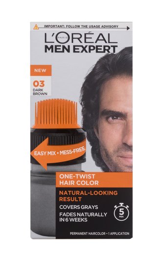 L'Oréal Paris Men Expert Barva na vlasy One-Twist Hair Color 50 ml 03 Dark Brown pro muže