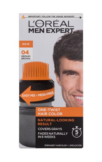 L'Oréal Paris Men Expert Barva na vlasy One-Twist Hair Color 50 ml 04 Medium Brown pro muže