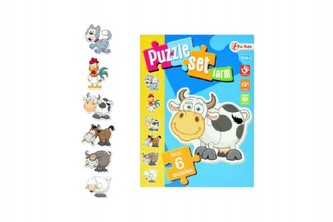 Puzzle zvířátka farma 6ks v krabici 14x19x4cm 18m+