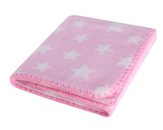Dětská deka HAPPY STAR růžová s hvězdičkami 80x90 cm Mybesthome