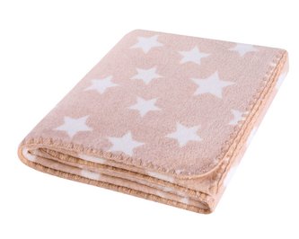 Dětská deka HAPPY STAR béžová s hvězdičkami 80x90 cm Mybesthome