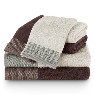 Dárkový set 6  ks ručníků 100% bavlna ARICA 2x ručník 50x90 cm, 2x osuška 70x140 cm a 2x ručník 30x50 cm béžová/hnědá 460 gr Mybesthome