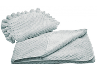 Komplet do kočárku KAYA stříbrný polštářek 38x28 cm s dekou 80x90 cm Mybesthome